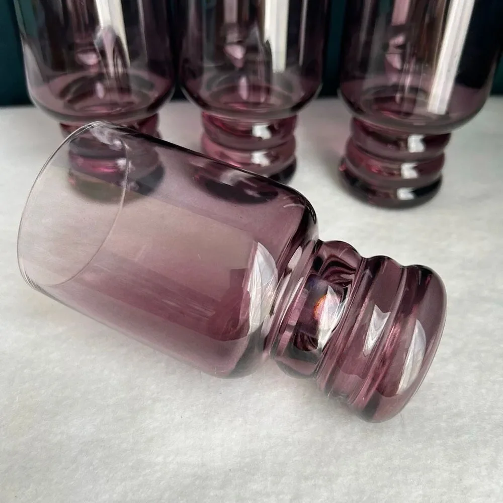 Set of 4 Lexi Cafe Glass in Blackberry Purple
